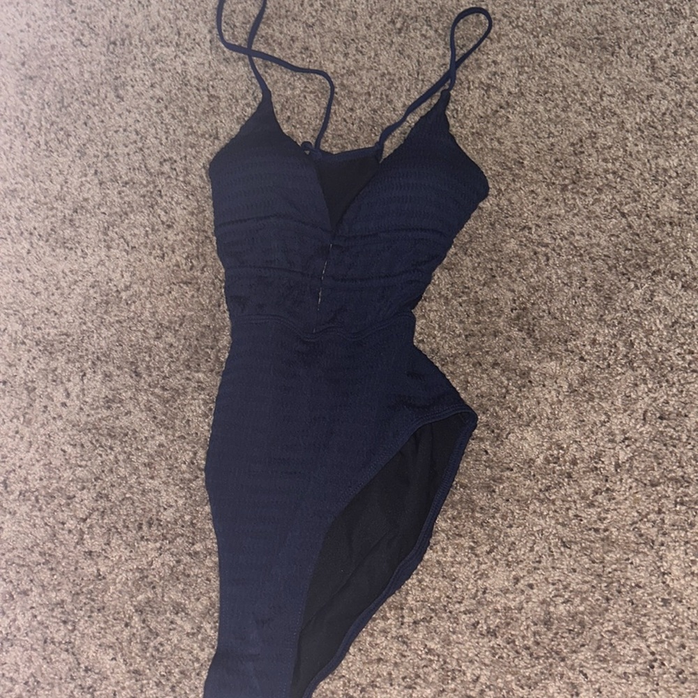 Dark blue one piece swimsuit
